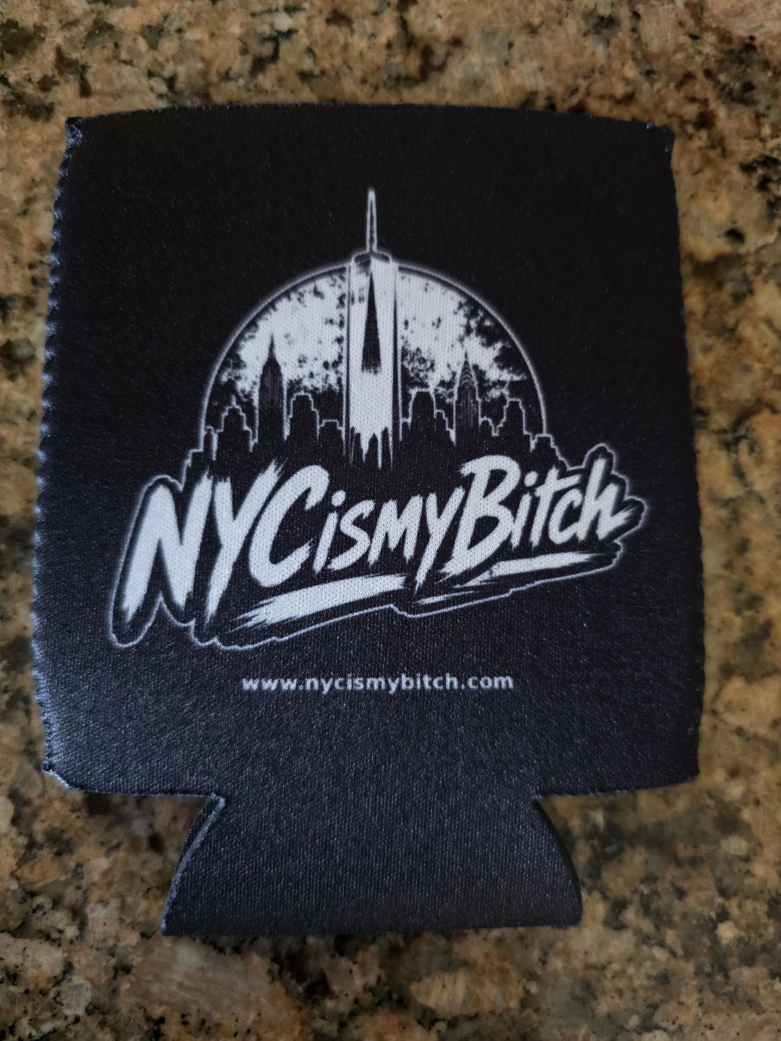 NYC is my Bitch black koozie as received